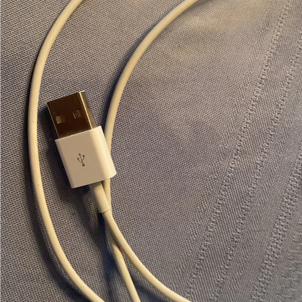 White Charging Cable Apple 30 pin connector USB other end